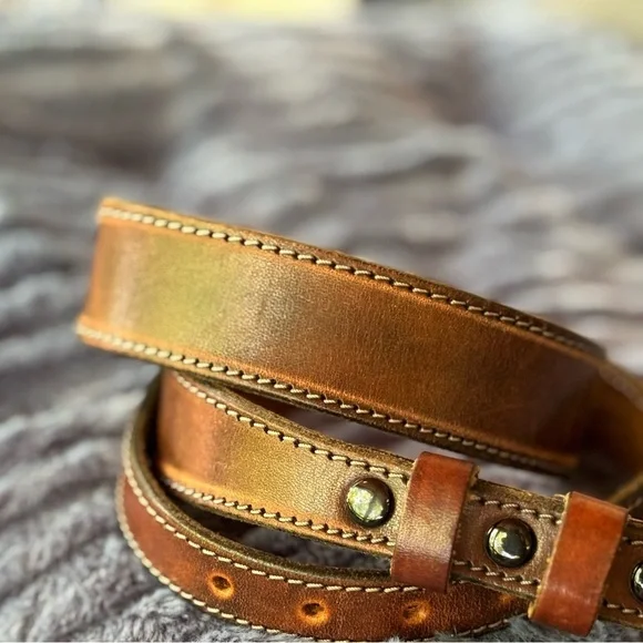 Chacon western Leather belt with solid Brass buckle size 30 - Picture 6 of 6